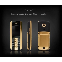 Vertu Ascent  Black Leather Gold